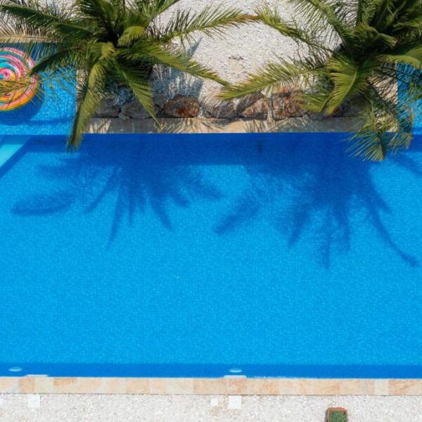 Birdseye view of the pool