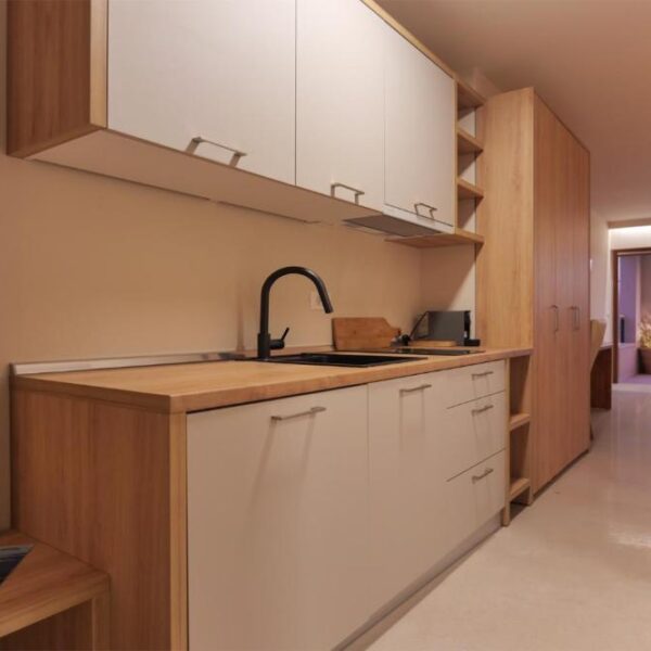 View of the studio kitchen