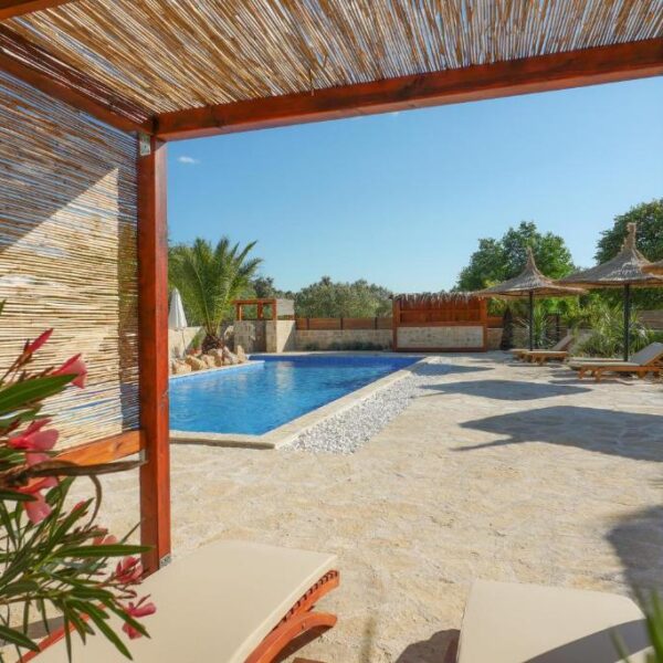 View of terrace and pool during daytime